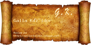 Galla Káldor névjegykártya